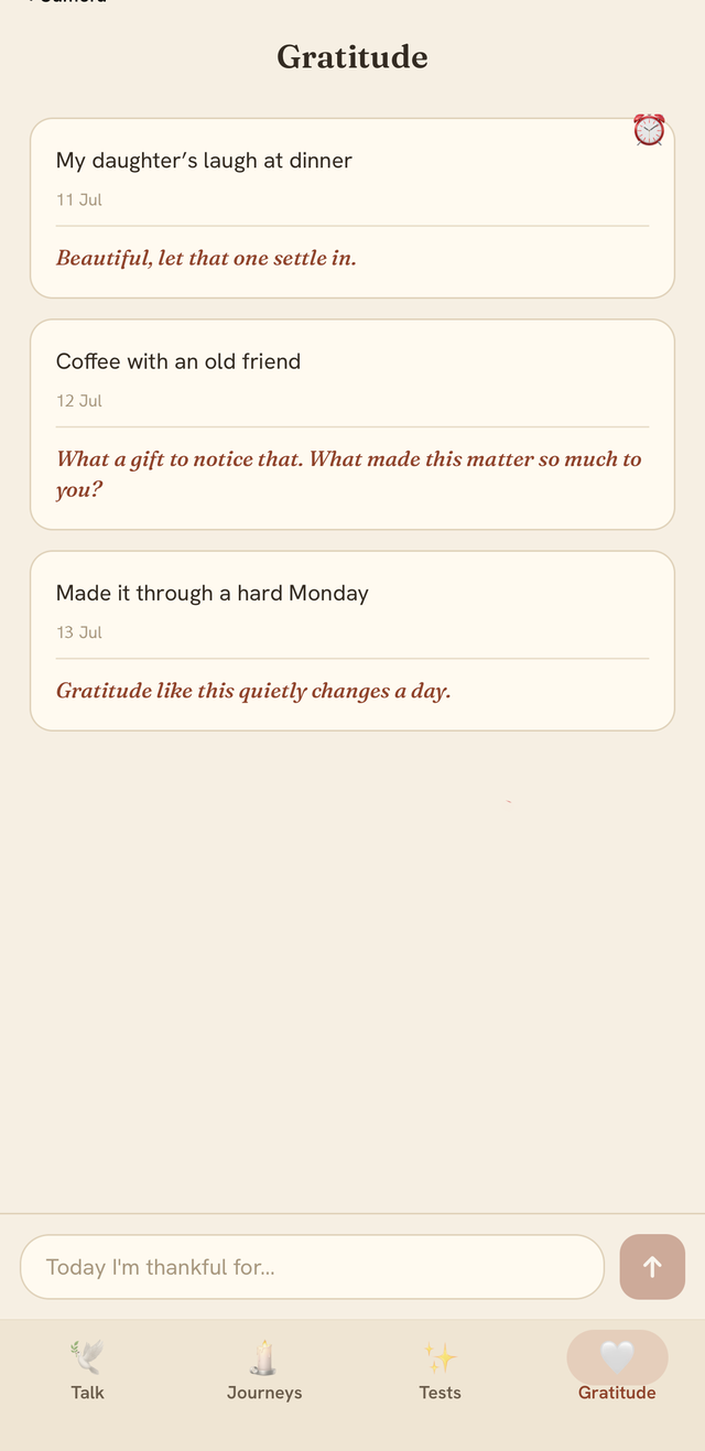 Gratitude journal with gentle blessings